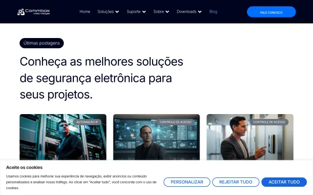 Página inicial do blog da Commbox