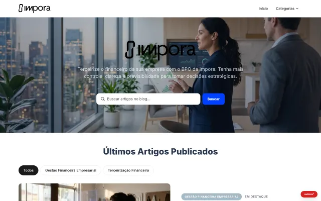 Página inicial do blog da Impora